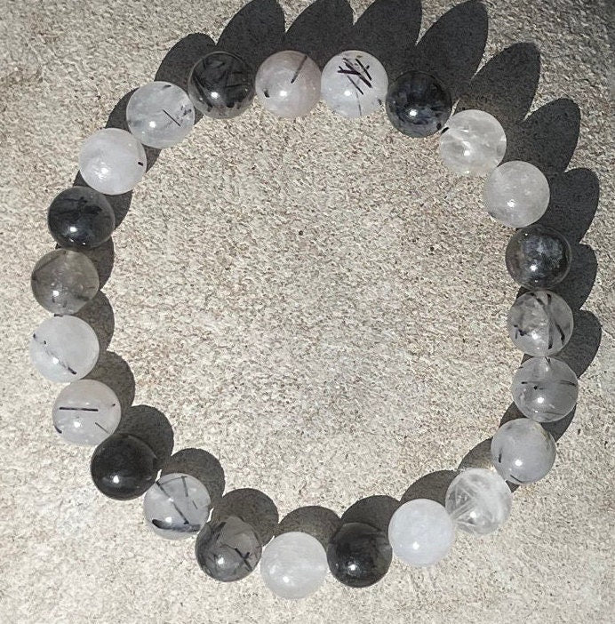 Black Tourmaline in Quartz Bracelet