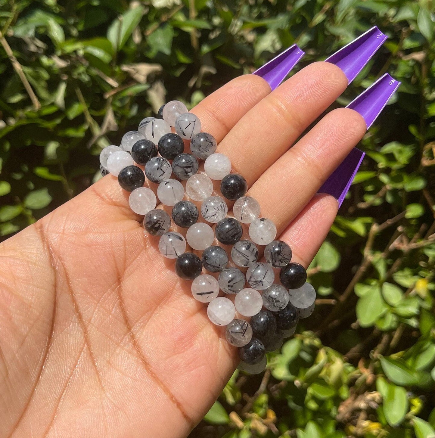 Black Tourmaline in Quartz Bracelet