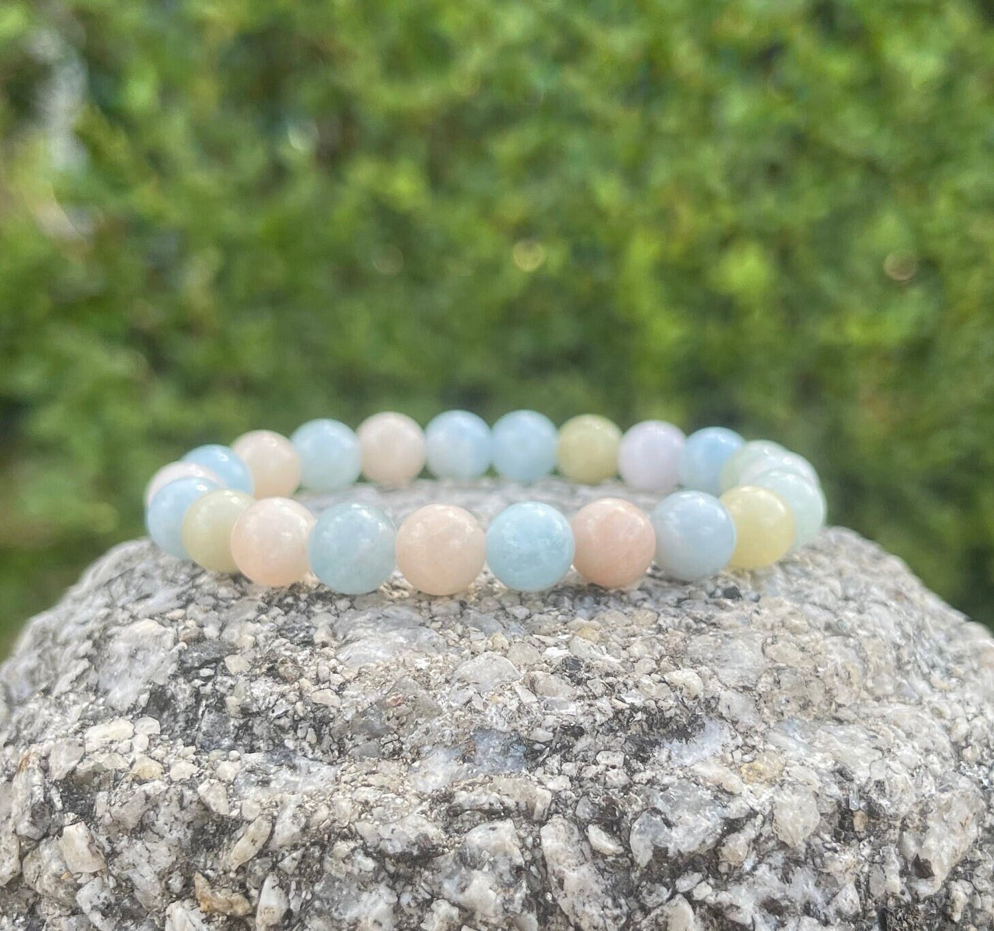 Morganite Bracelet, Healing Crystals, Crystal Bracelets, High-Quality Natural Stones, Friendship Gift Femininity Chakra Bracelet, Gemstones