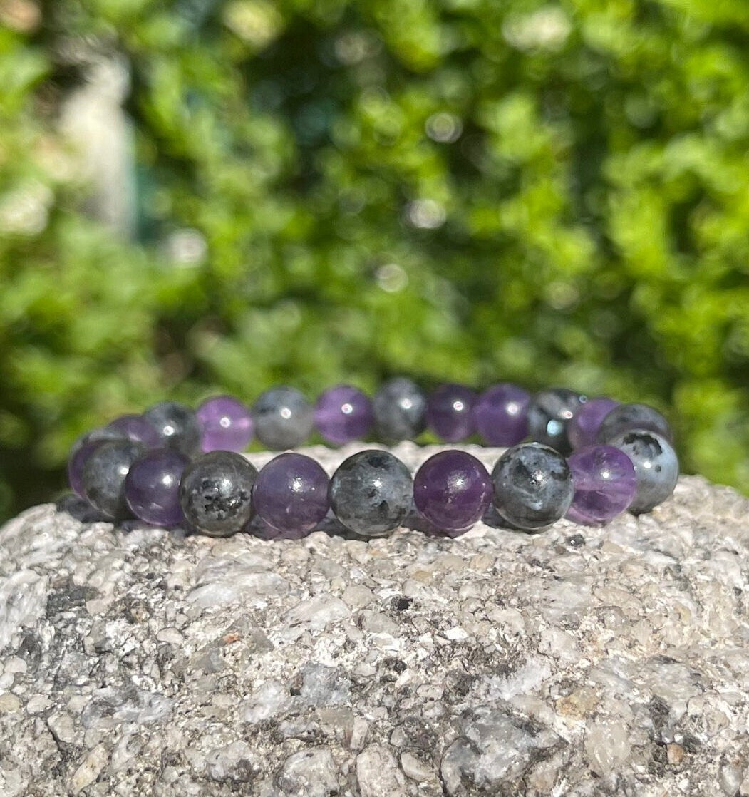 Amethyst Larvikite Bracelet