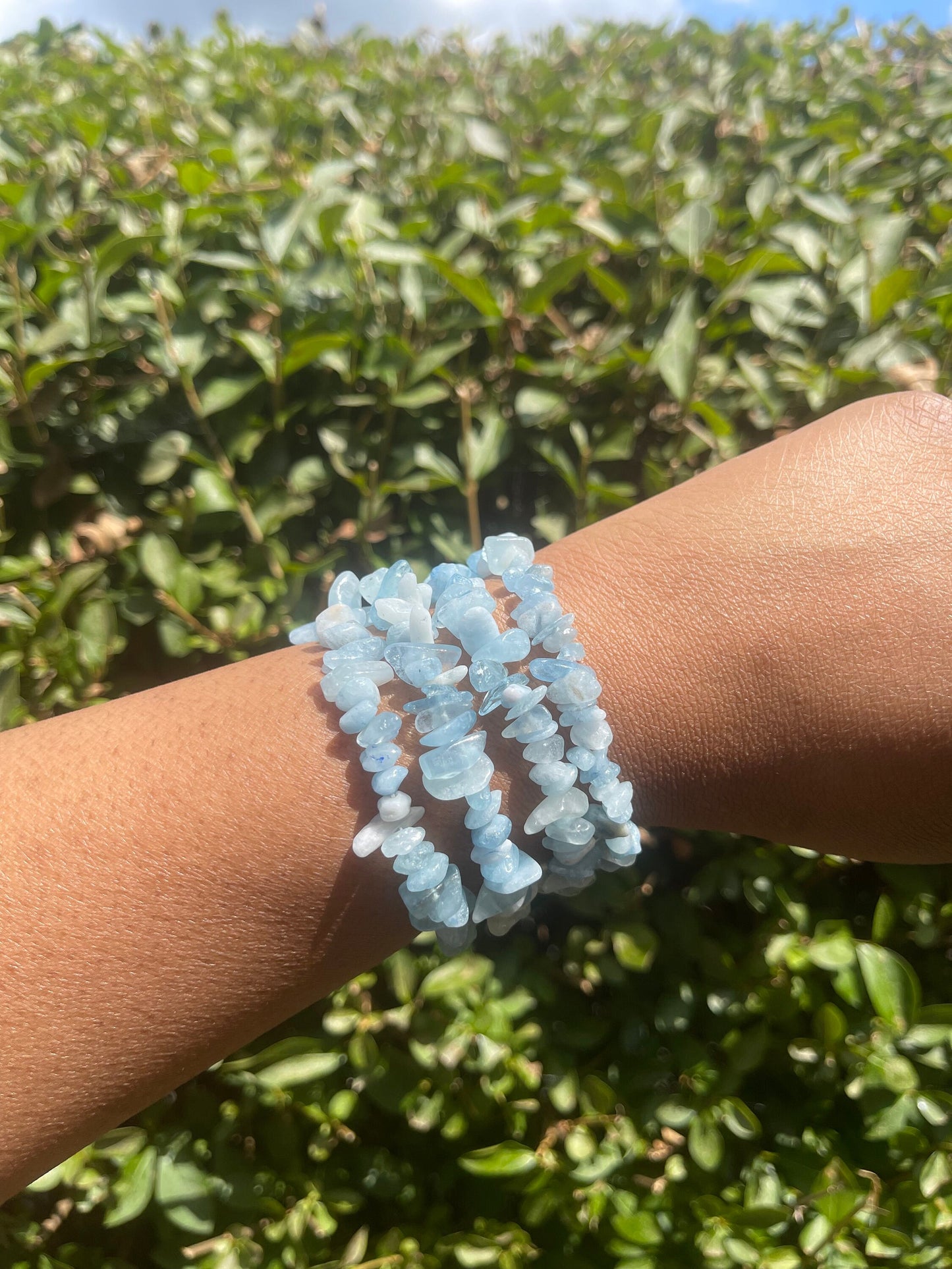 Aquamarine Chip Bracelet