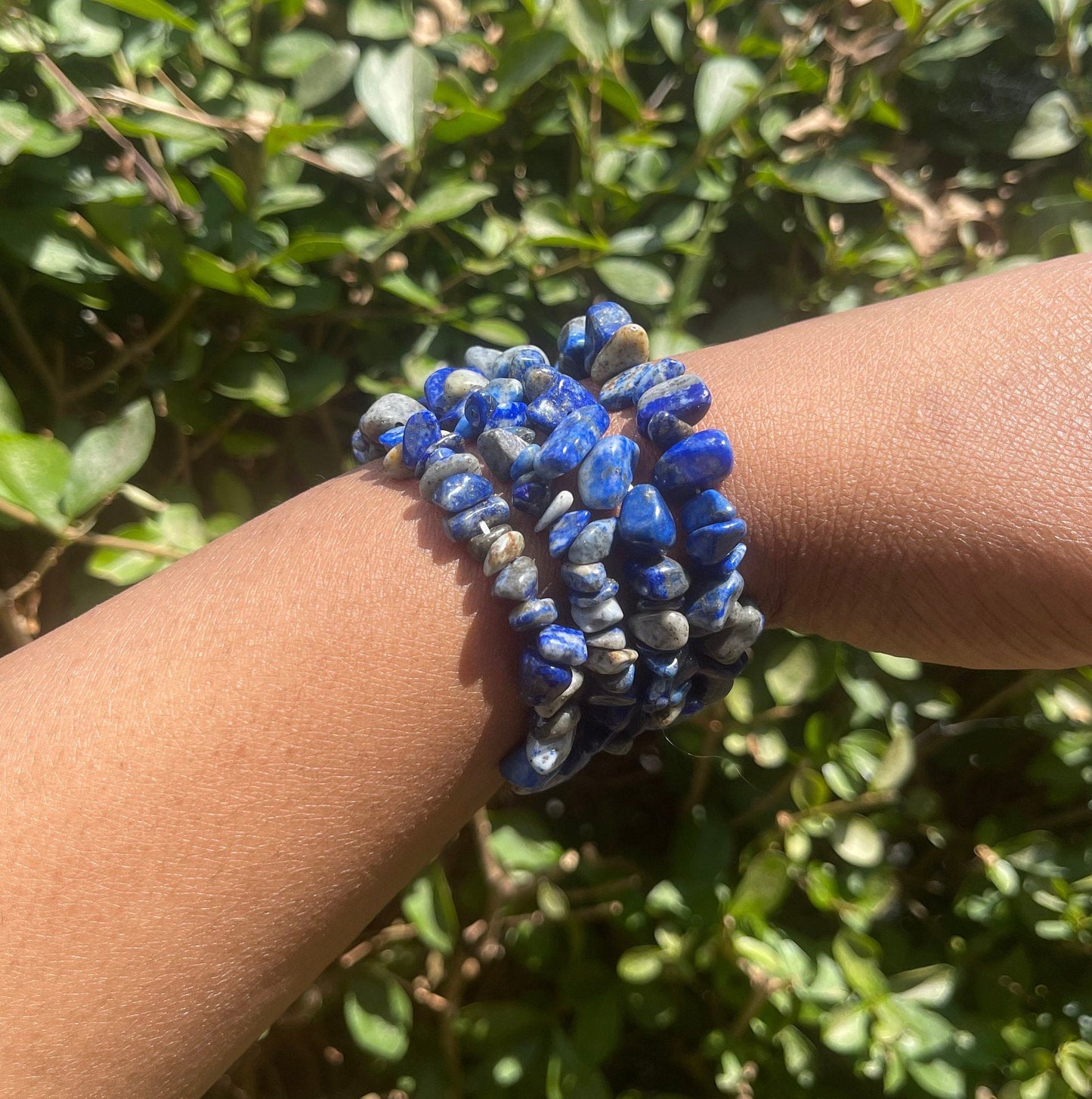 Lapis Lazuli Chip Bracelet, Healing Crystals, Gemstone Bracelets, Blue Crystals, Reiki Chakra Natural Stones, Handmade Summer Jewelry