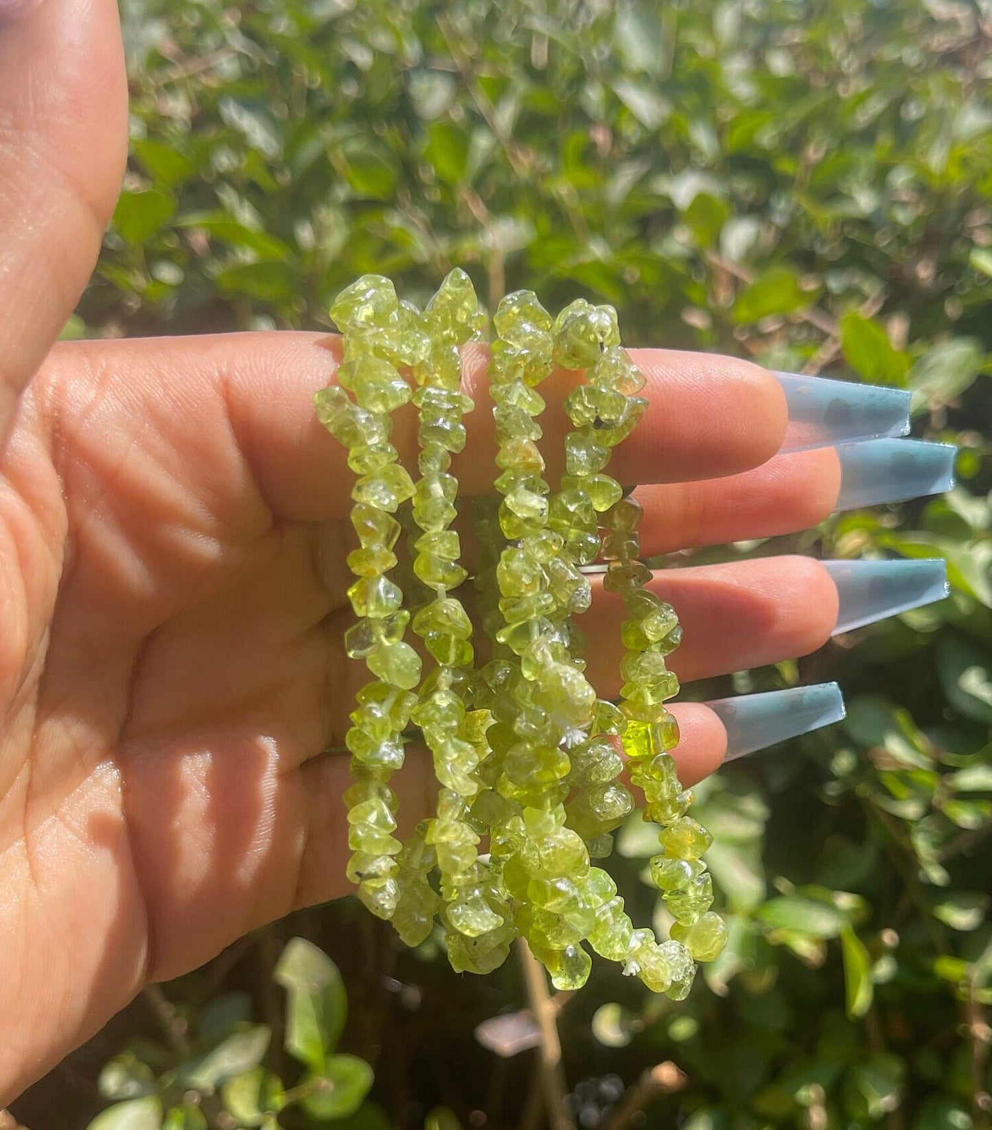 Peridot Chip Bracelet, Healing Crystals, Gemstone Bracelets, Natural Chakra Stones, Beaded Bracelets, Green Bracelets, Summer Jewelry