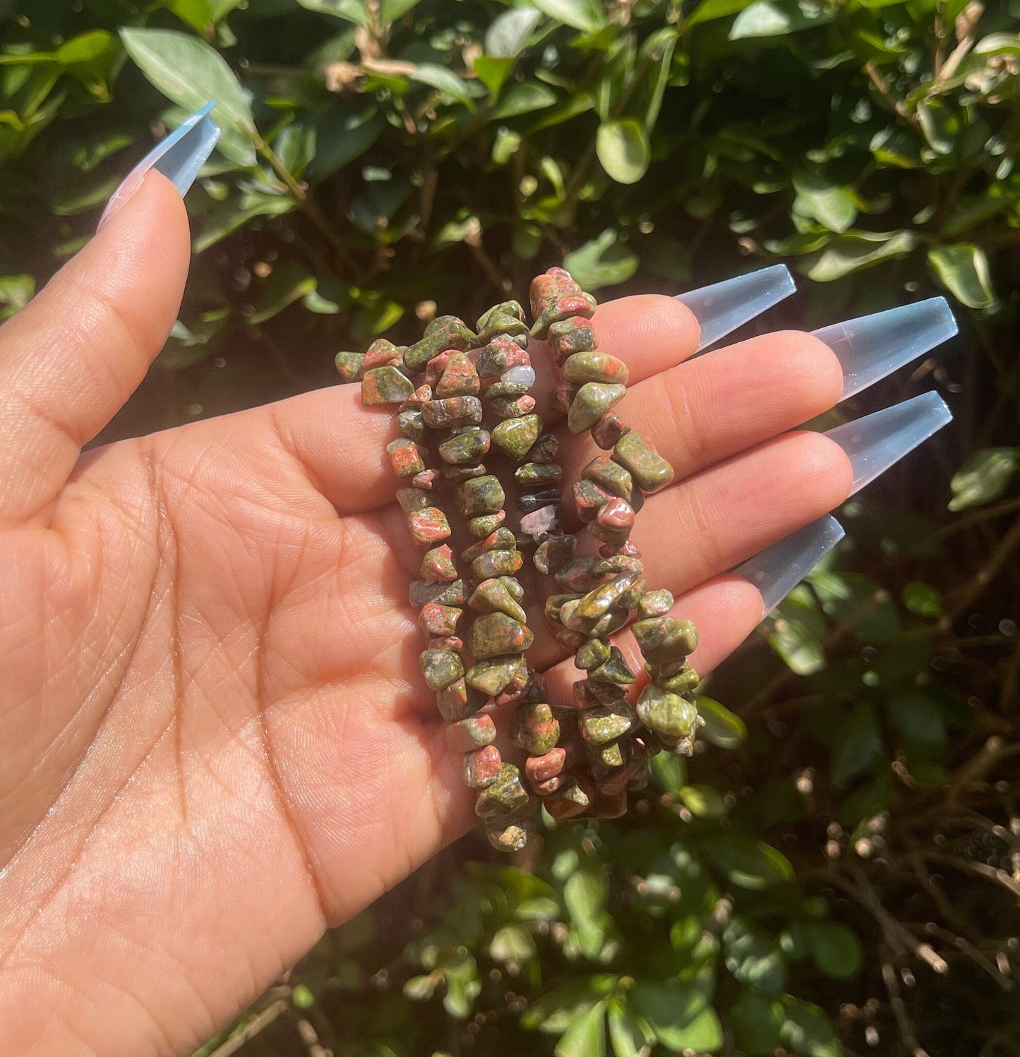 Unakite Chip Bracelet