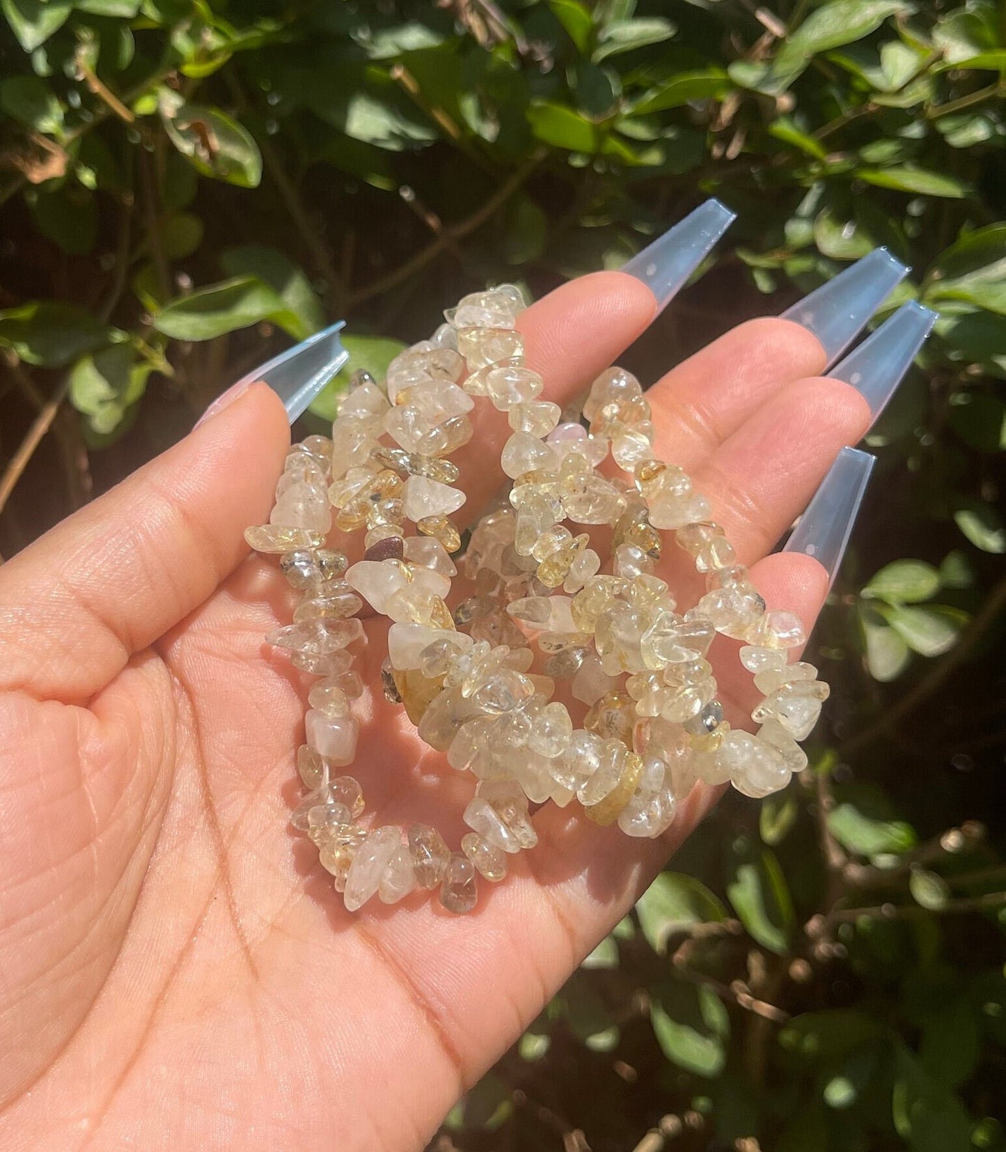 Golden Rutilated Quartz Chip Bracelet