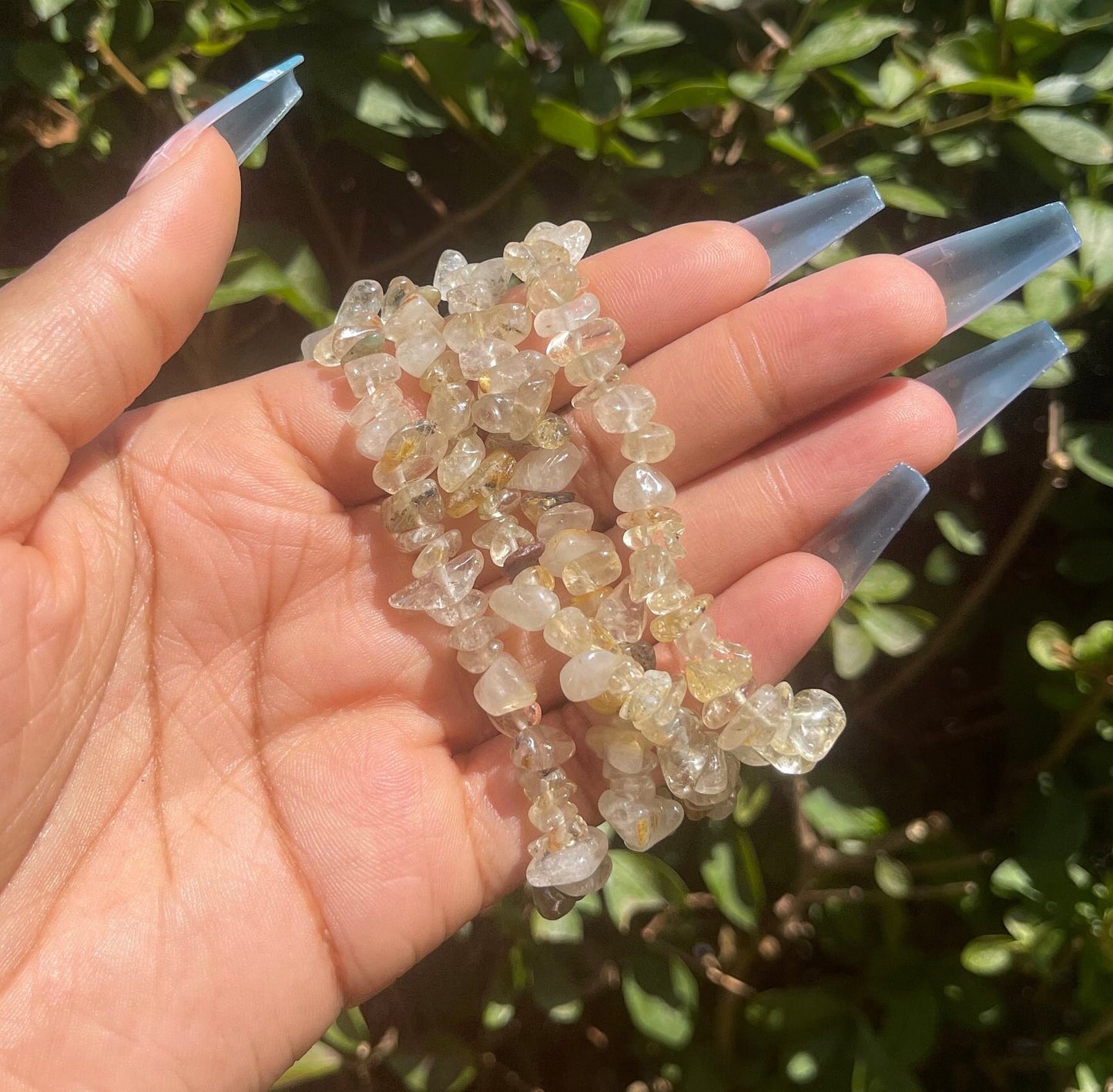 Golden Rutilated Quartz Chip Bracelet