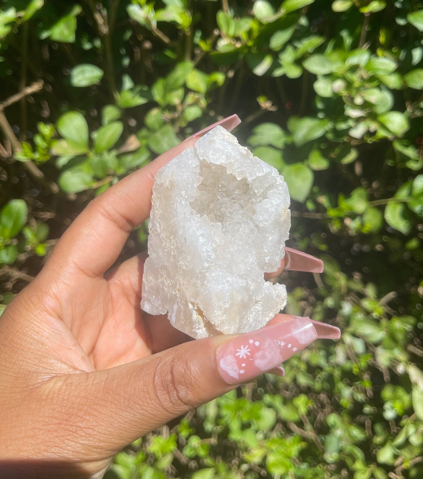 Druzy White Agate Clusters