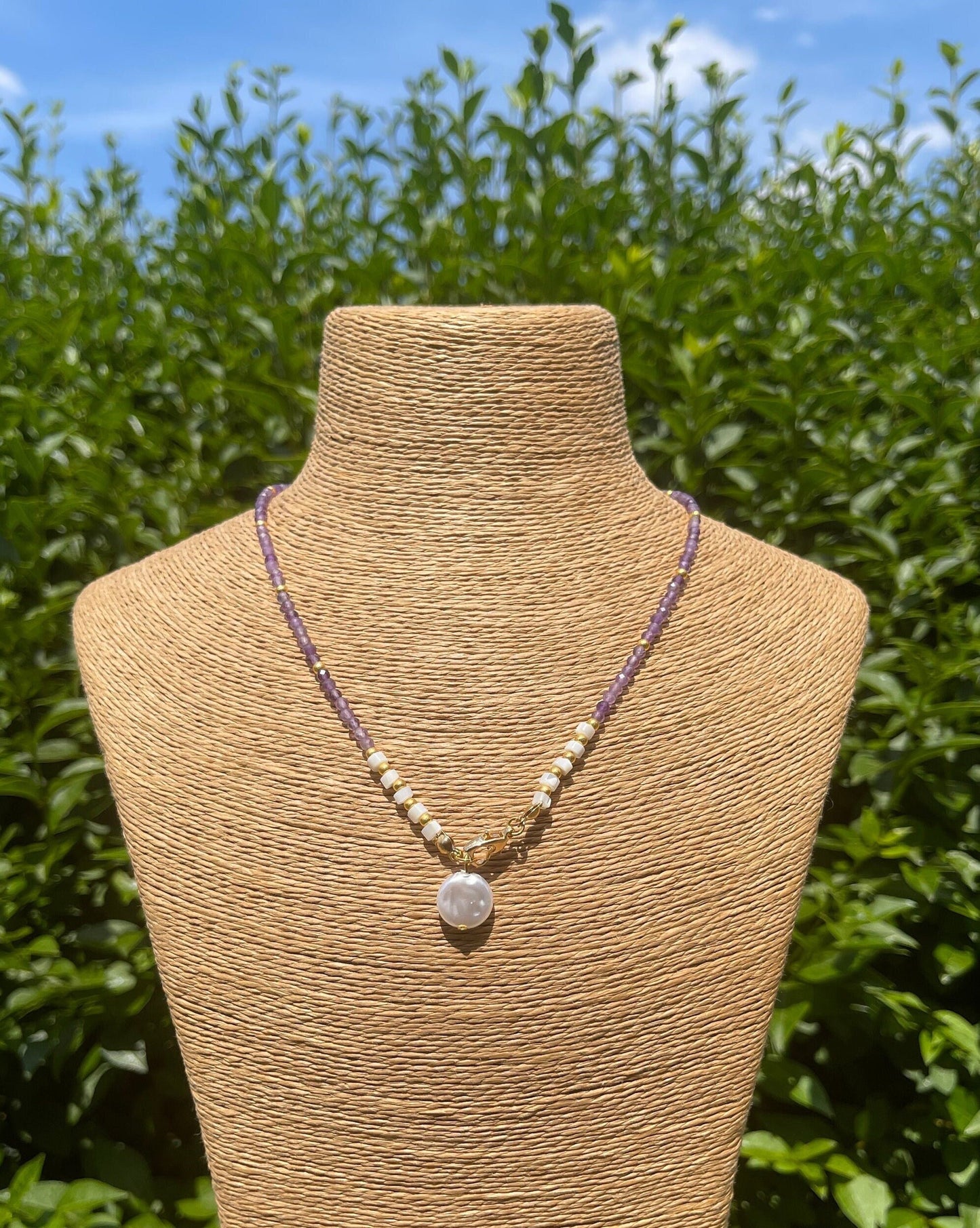 Amethyst Pearl Choker