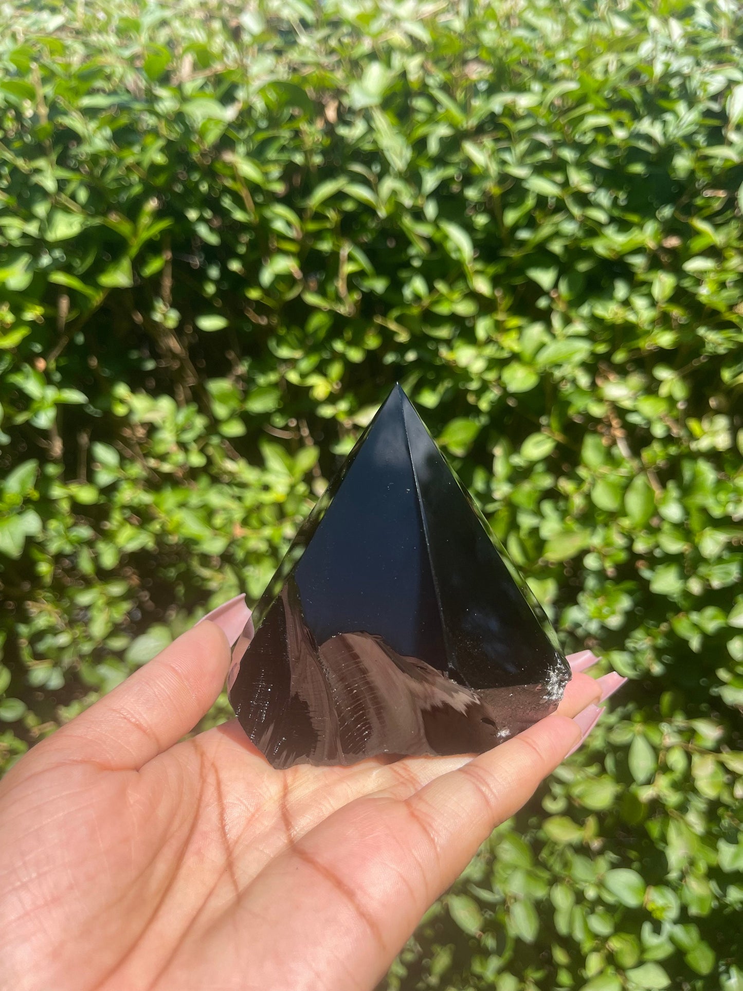 Obsidian Large Raw Polished Point, Crystal Pyramid, Crystal Gifts, Chakra Healing, Big Crystals, Protection from Evil, Gemstones, Home Decor