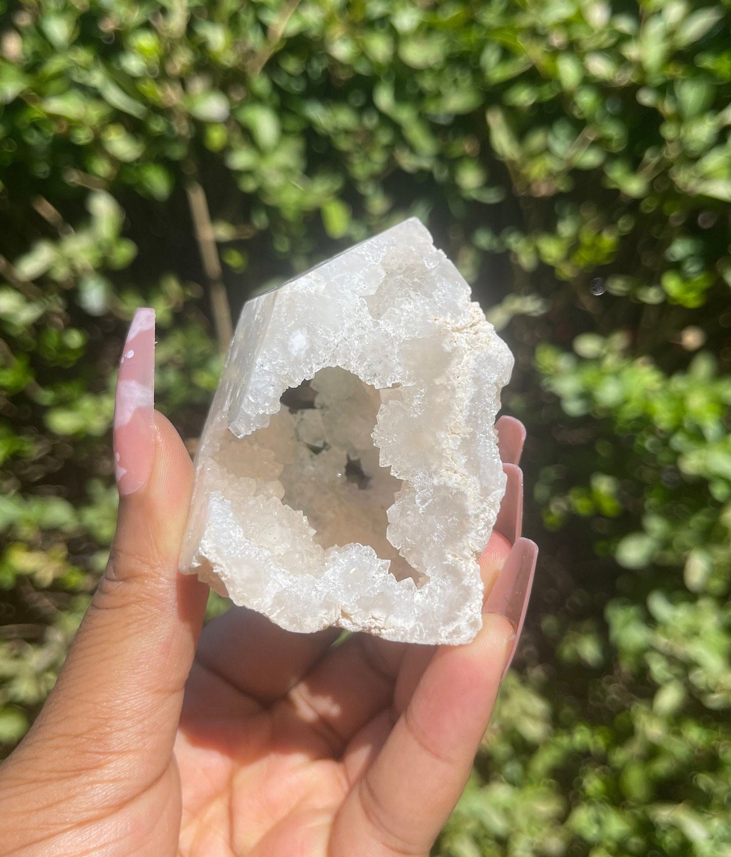 Druzy White Agate Clusters