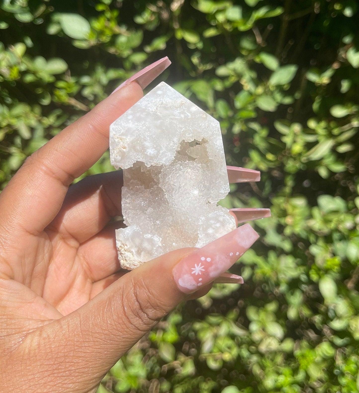 Druzy White Agate Clusters