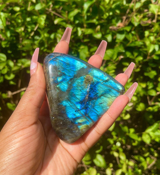 Labradorite Slab, Healing Crystal, Flashy Labradorite Chakra Natural Stones, Polished Freeform Big Meditation Crystal Gift, Home Decor