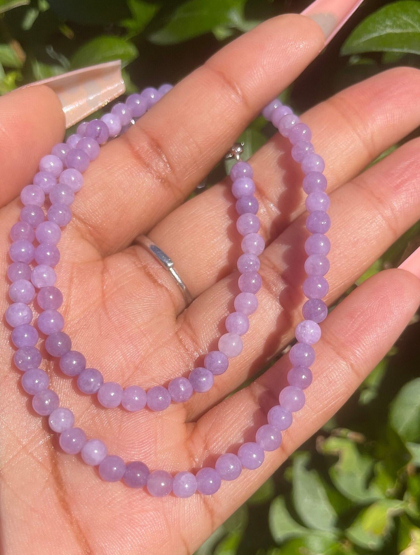 Purple Jade Necklace, Beaded Jewelry, Handmade Jewelry, Purple Necklace, Natural Healing Stones, Crystal Energy Jewelry, Chakra Balancing