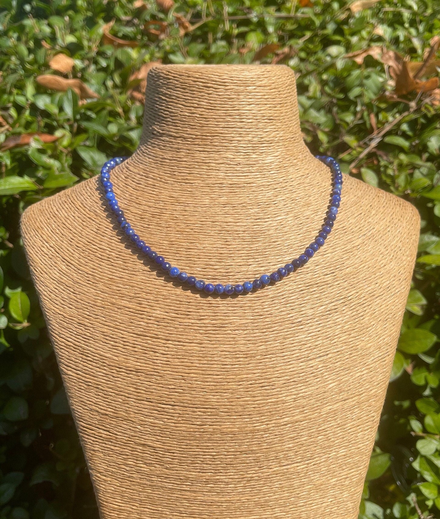 Lapis Lazuli Necklace, Beads Jewelry, Handmade Crystal Healing Energy, Blue Beaded Choker, Boho Jewelry, Gift for Her, Natural Chakra Stones