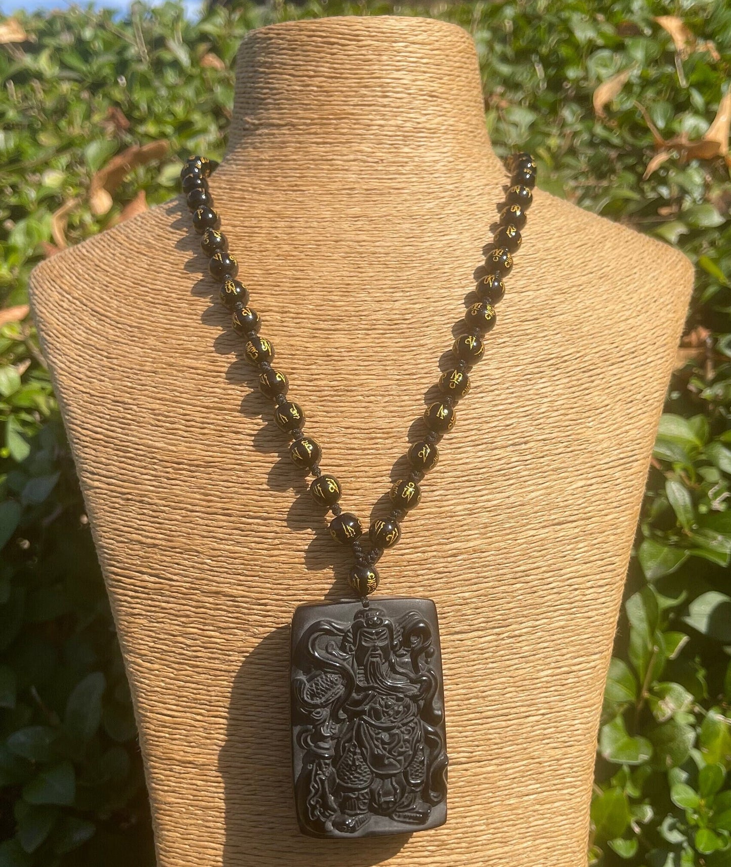 Obsidian Pendant Beads Necklace, Healing Crystal Energy, Protection Jewelry, Handmade Gemstone Choker, Black Crystals, Negative Removal