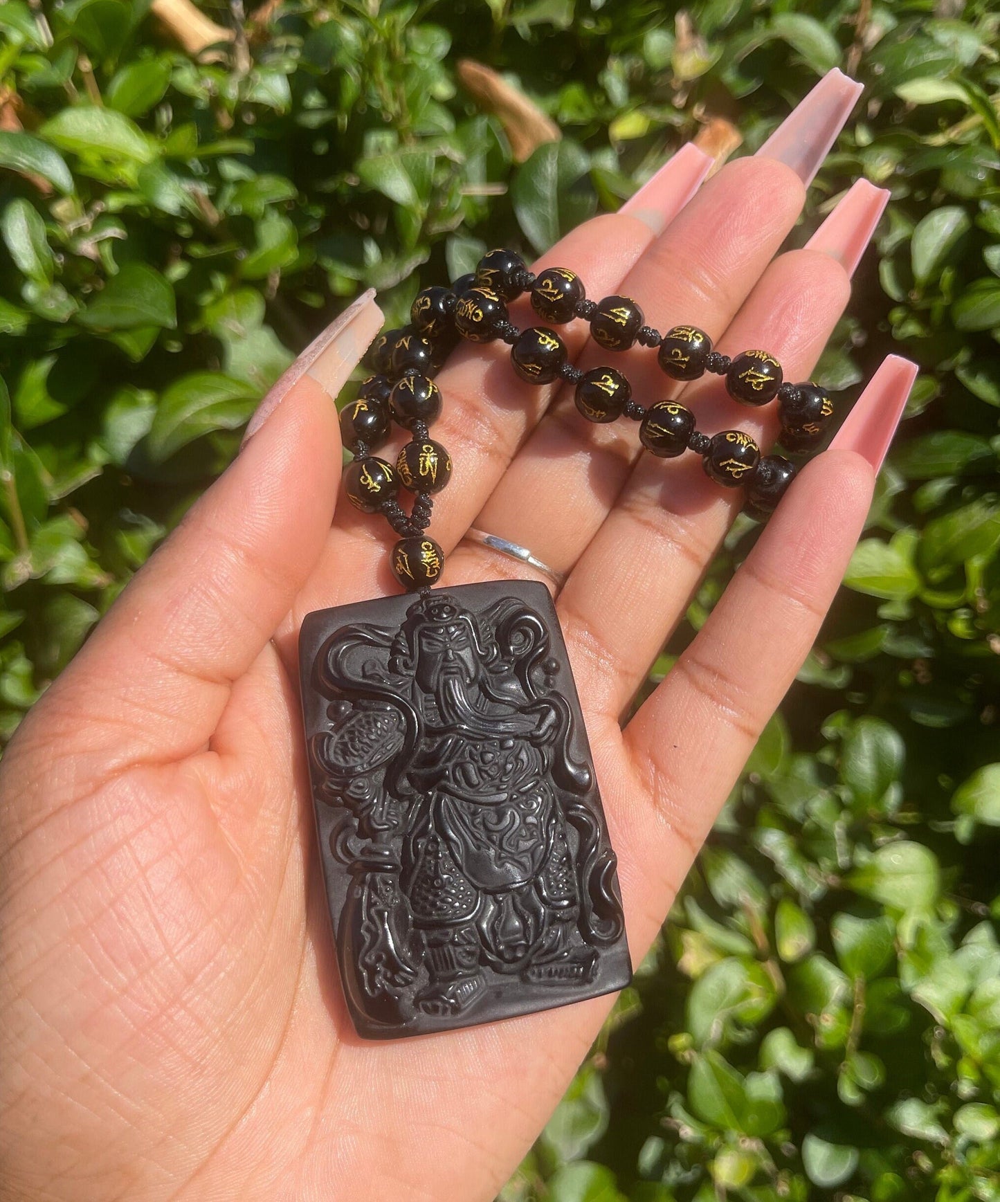 Obsidian Pendant Beads Necklace, Healing Crystal Energy, Protection Jewelry, Handmade Gemstone Choker, Black Crystals, Negative Removal