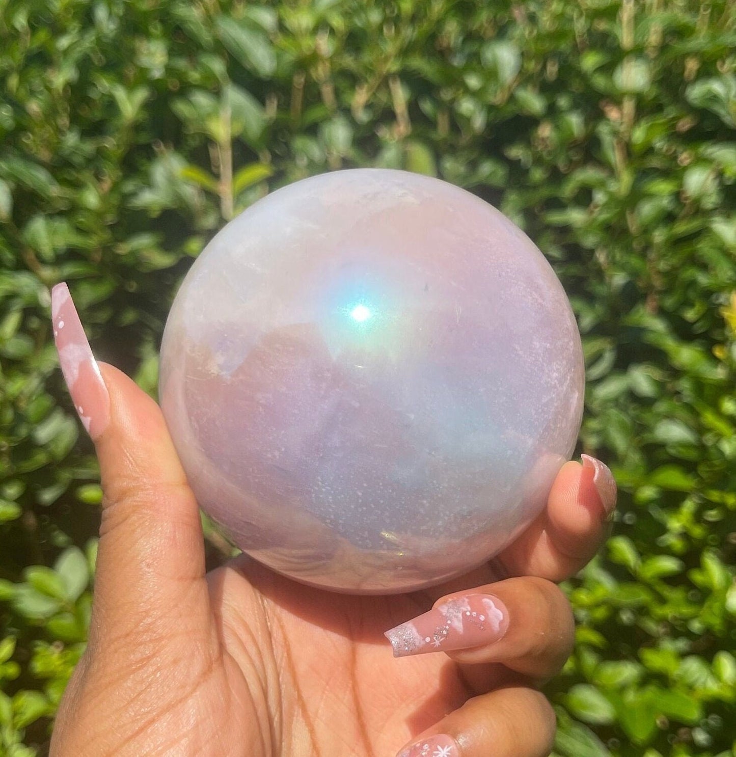 Aura Rose Quartz Sphere