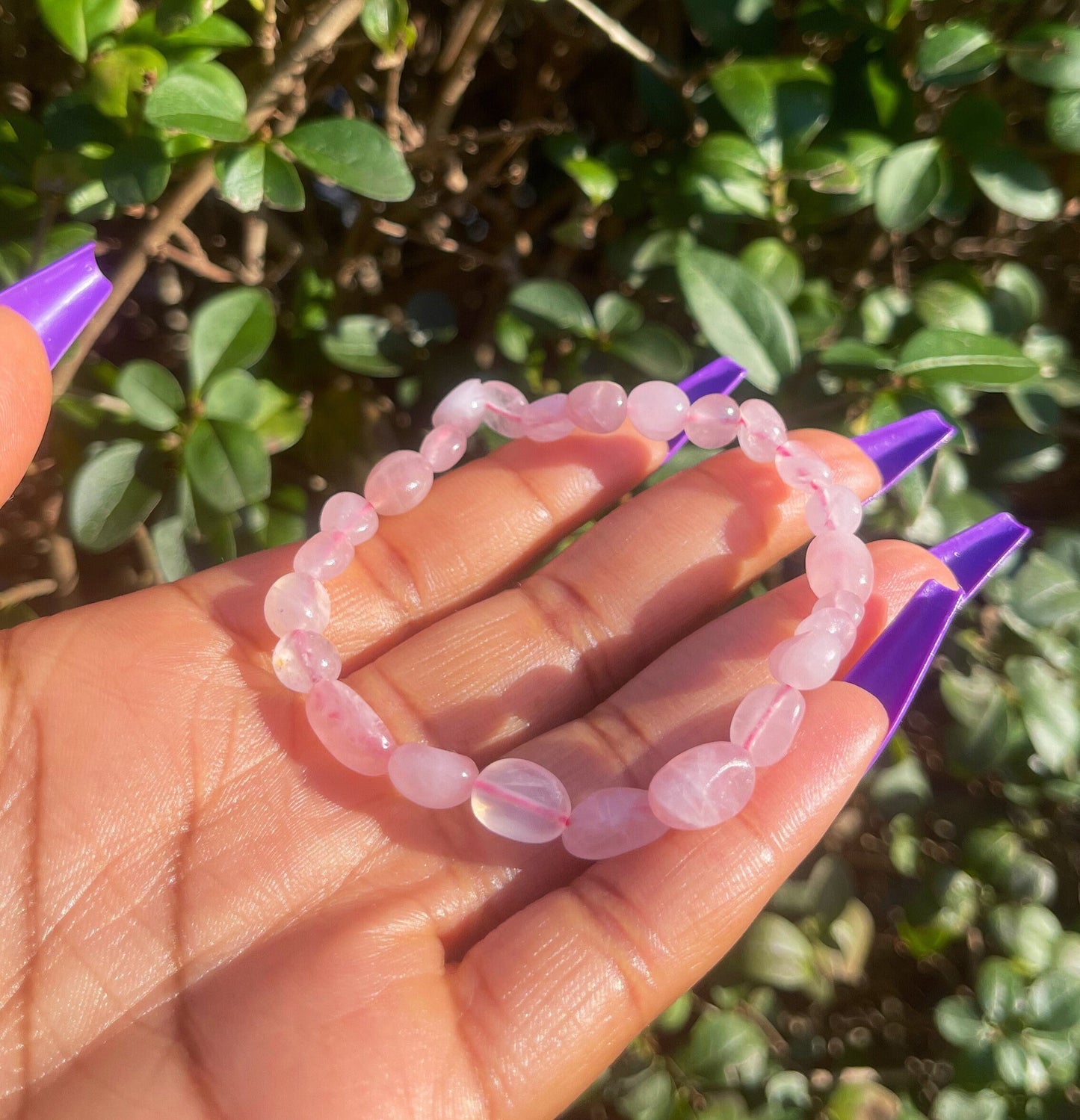 Rose Quartz Bracelet, Chip Bracelet, Healing Crystals, Irregular Natural Beads, Gift for her, Gemstone Bracelets, Pink Crystal Gift