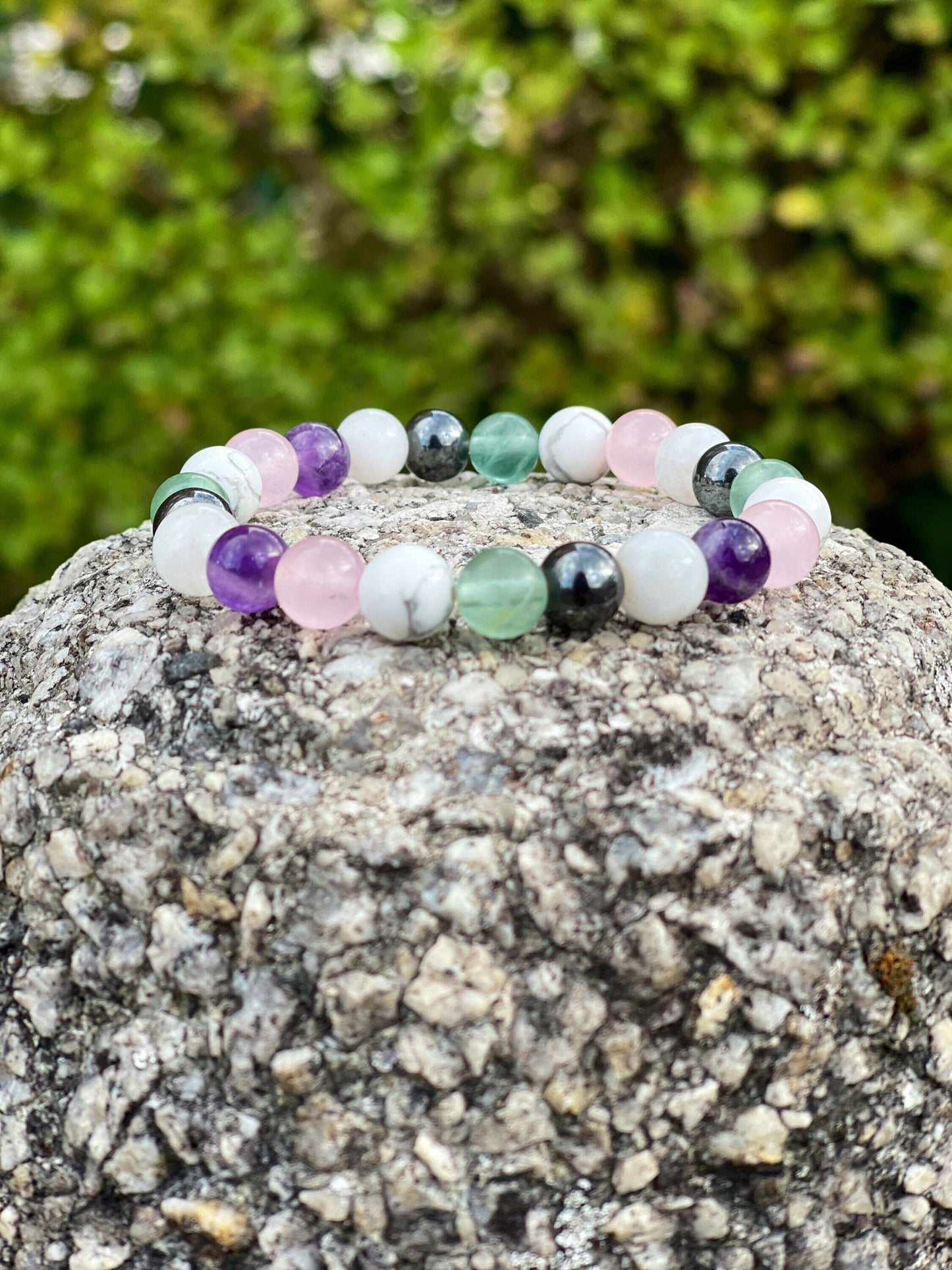 Insomnia Bracelet, Sleep Difficult, Deep Sleep, Calming Bracelet, Semi Precious Stones, Gemstones for Inner Peace, Rose Quartz, Amethyst