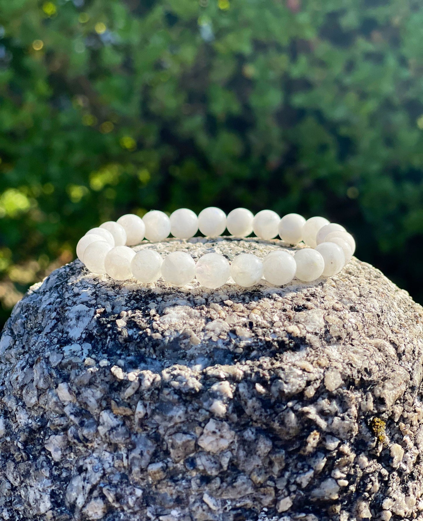 White Rainbow Moonstone Bracelet