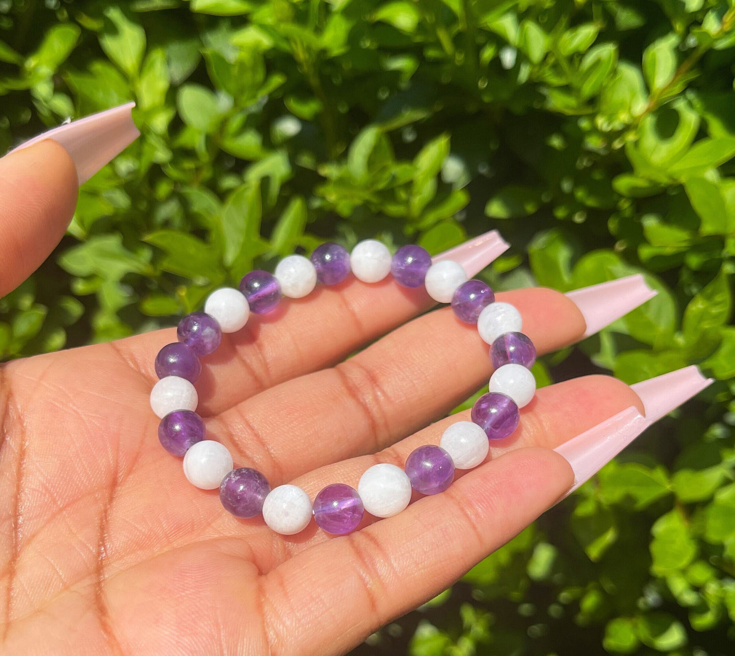 Amethyst & Moonstone Bracelet