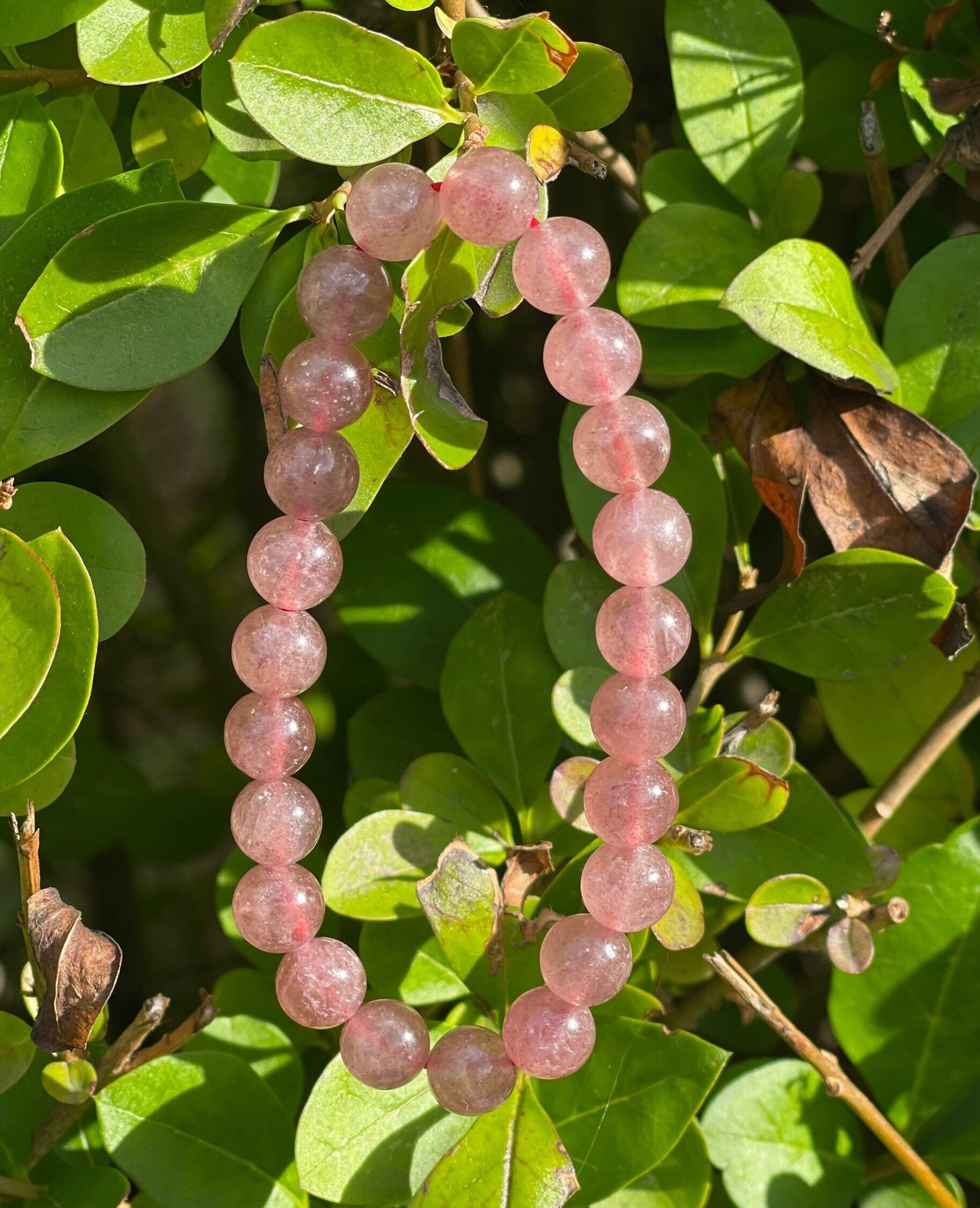 Strawberry Quartz Bracelet, Healing Crystals, Chakra Healing Bracelet, Crystal Bracelet, Gift for her, Gift for him, Gemstone Bracelet