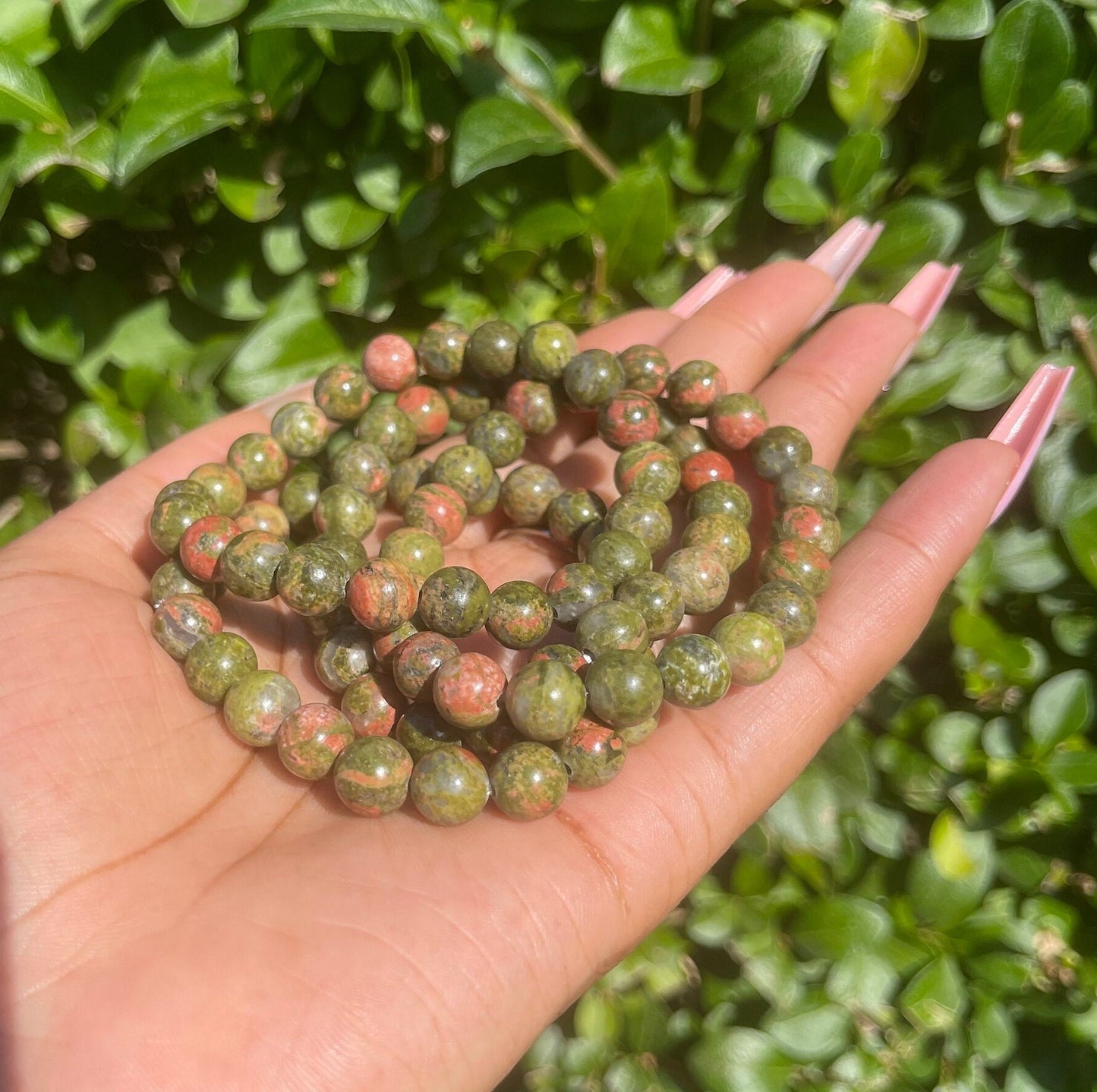 Unakite Bracelet, Healing Crystal, Gemstone Healing, Stretch Bracelet, Emotional Well Being, Balancing Energy Jewelry, Natural Chakra Stones