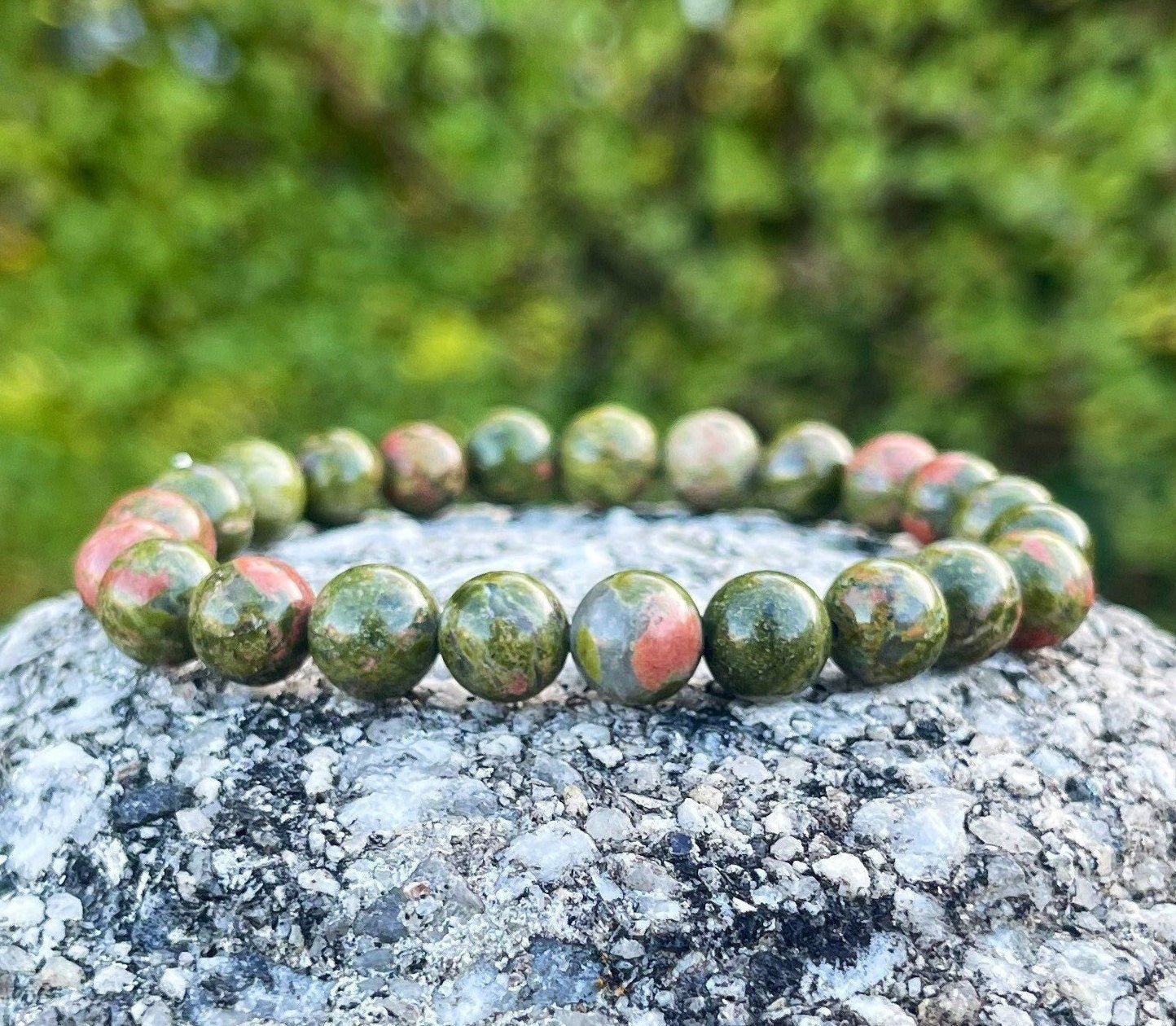 Unakite Bracelet, Healing Crystal, Gemstone Healing, Stretch Bracelet, Emotional Well Being, Balancing Energy Jewelry, Natural Chakra Stones