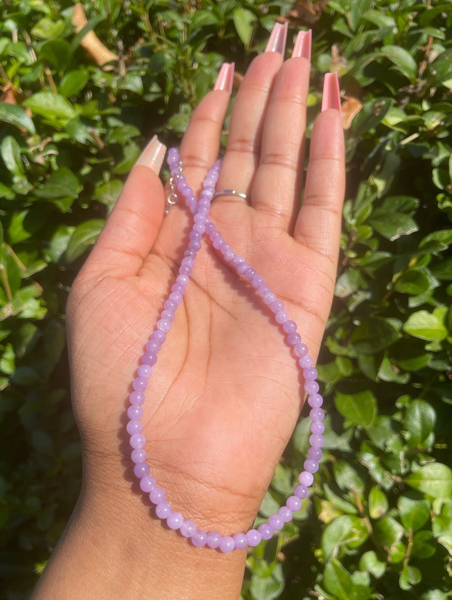 Purple Jade Necklace, Beaded Jewelry, Handmade Jewelry, Purple Necklace, Natural Healing Stones, Crystal Energy Jewelry, Chakra Balancing