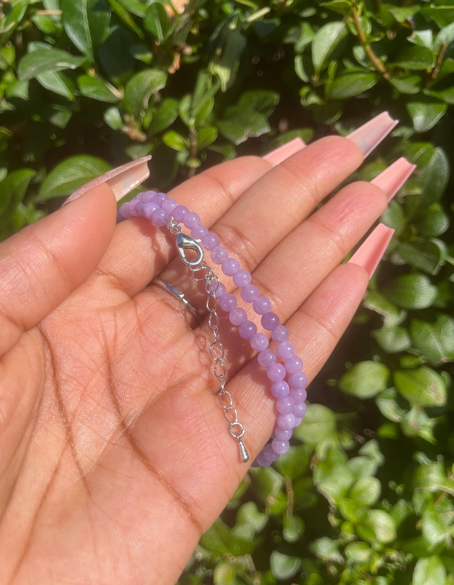 Purple Jade Necklace, Beaded Jewelry, Handmade Jewelry, Purple Necklace, Natural Healing Stones, Crystal Energy Jewelry, Chakra Balancing