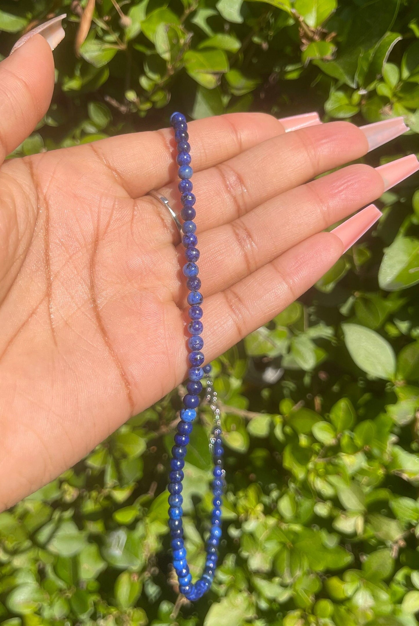 Lapis Lazuli Necklace, Beads Jewelry, Handmade Crystal Healing Energy, Blue Beaded Choker, Boho Jewelry, Gift for Her, Natural Chakra Stones