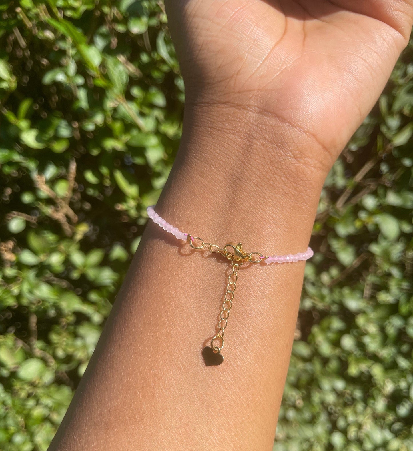 Rose Quartz Bracelet, Healing Crystals, Dainty Quartz Jewelry, Minimalistic Jewellery, Pink Crystals, Natural Stones, Self Love Chakra Stone