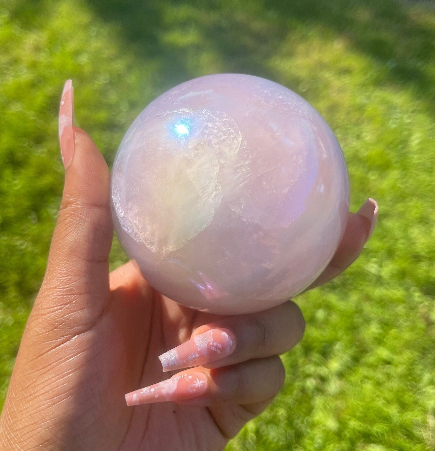 Aura Rose Quartz Sphere