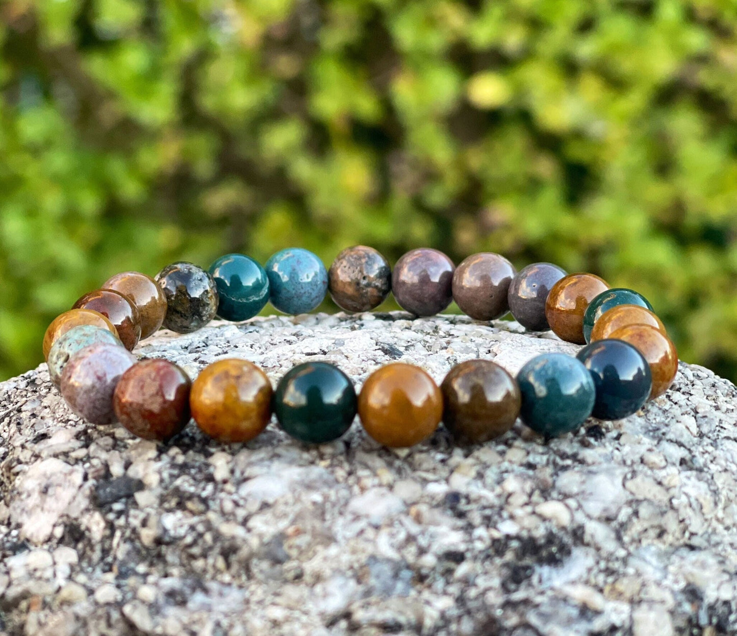 Ocean Jasper Bracelet, Gemstone Bracelet, Men Bracelet, Women Bracelet, Spiritual Awakening, Chakra Healing Crystals Bracelet, Crystal Gifts