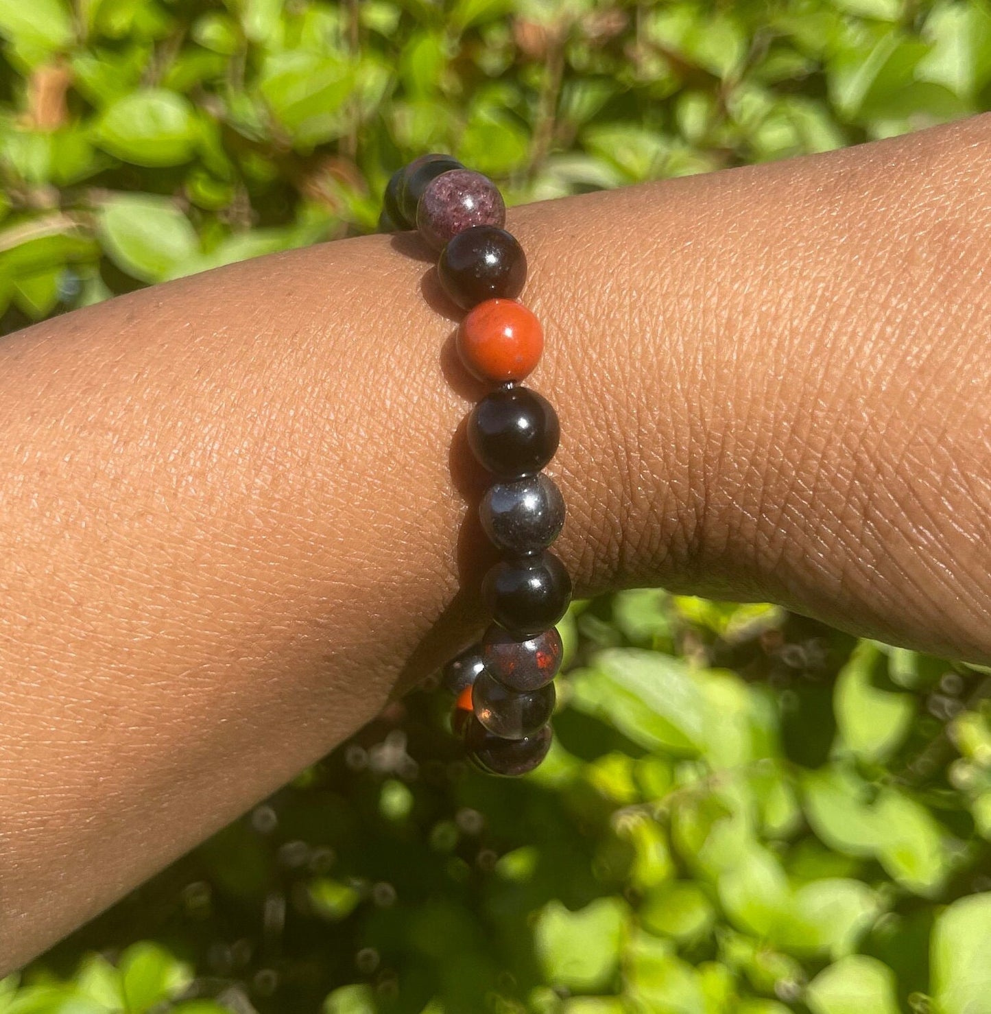 Root Chakra Bracelet, Healing Chakra Stones, Gemstones, Grounding Energy Jewellery, Handmade Beaded Bracelets, Natural Precious Stones