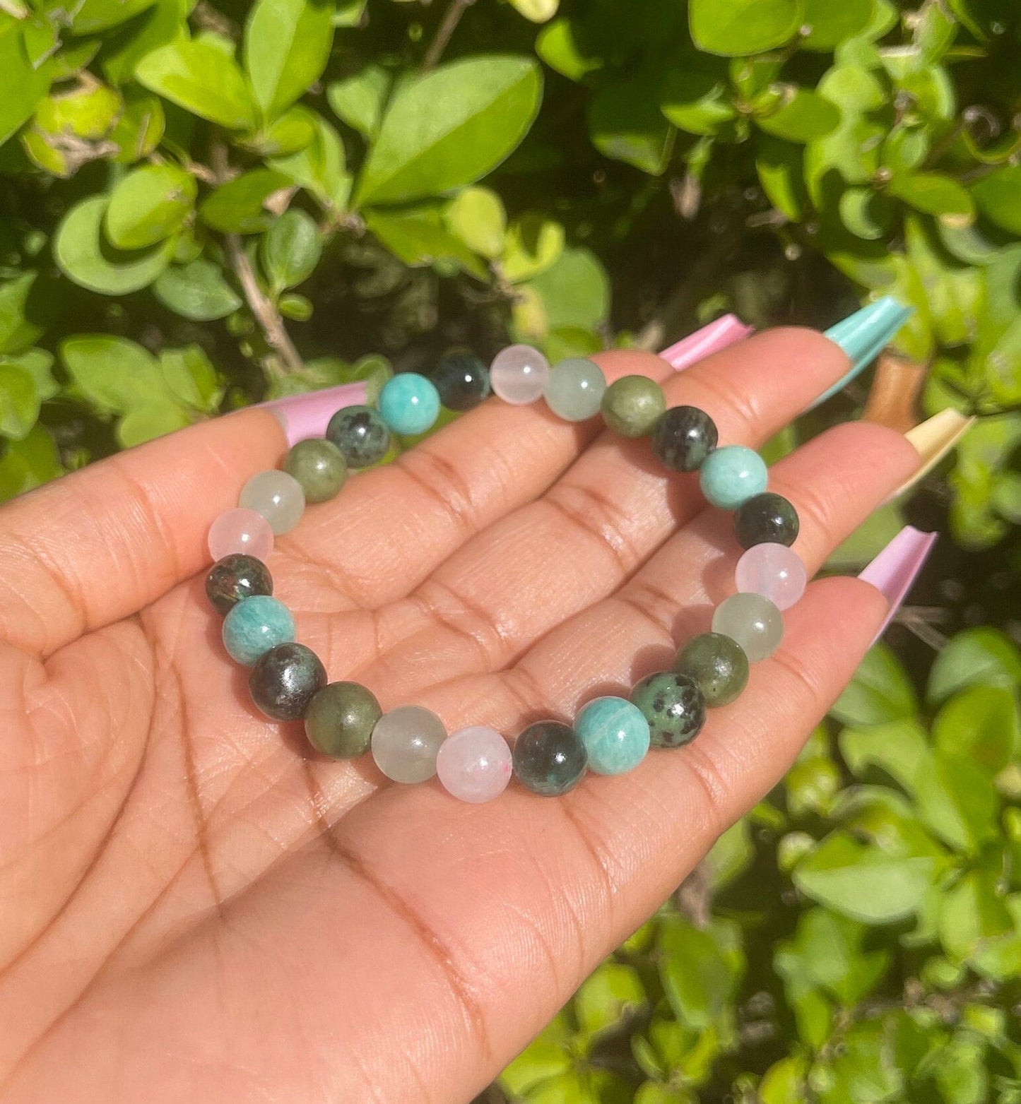 Heart Chakra Bracelet, Healing Crystals, Natural Gemstones, Green Jade, 8mm Beads Bracelet, Handmade Jewelry, Meditation Yoga Jewellery