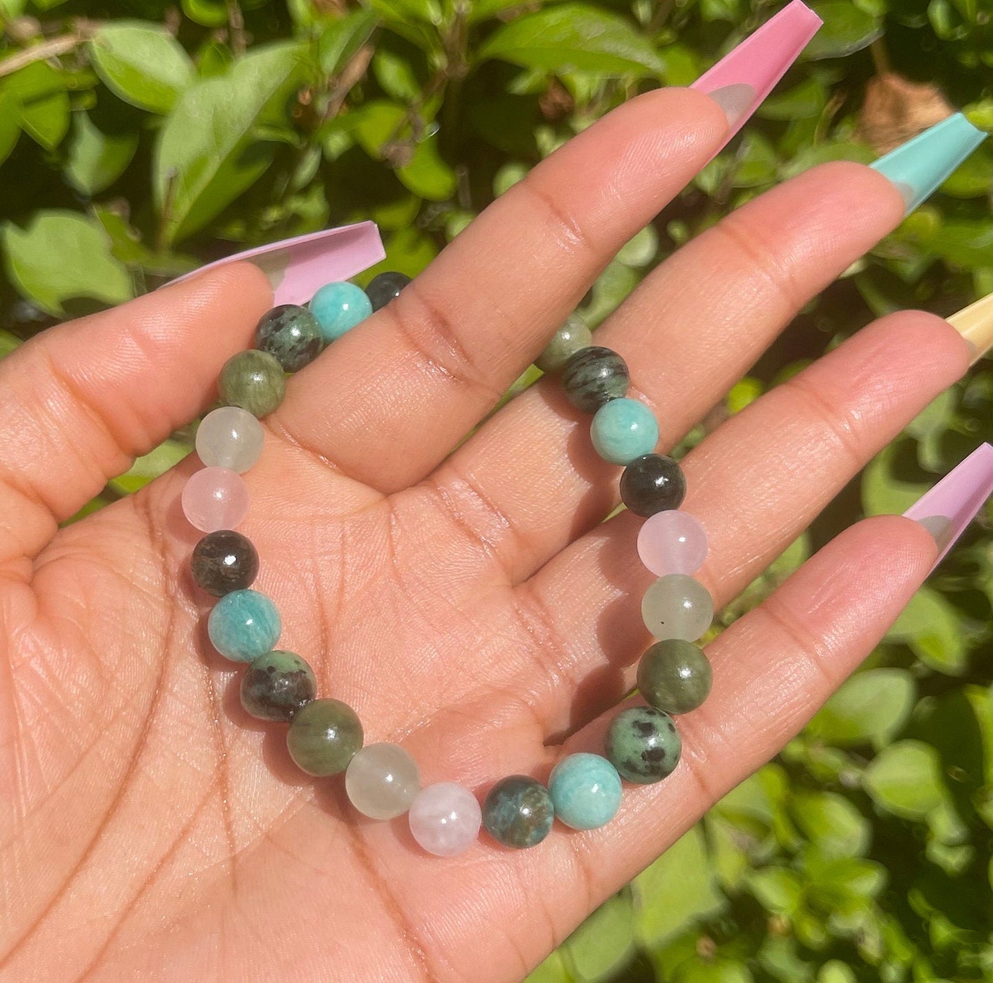 Heart Chakra Bracelet, Healing Crystals, Natural Gemstones, Green Jade, 8mm Beads Bracelet, Handmade Jewelry, Meditation Yoga Jewellery