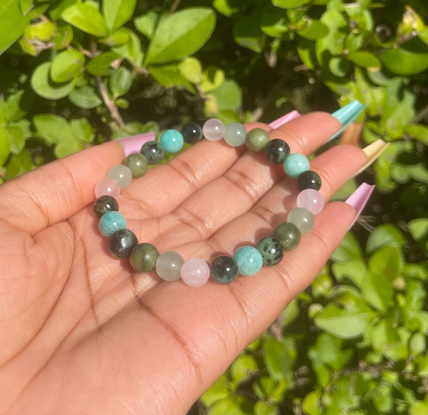 Heart Chakra Bracelet, Healing Crystals, Natural Gemstones, Green Jade, 8mm Beads Bracelet, Handmade Jewelry, Meditation Yoga Jewellery