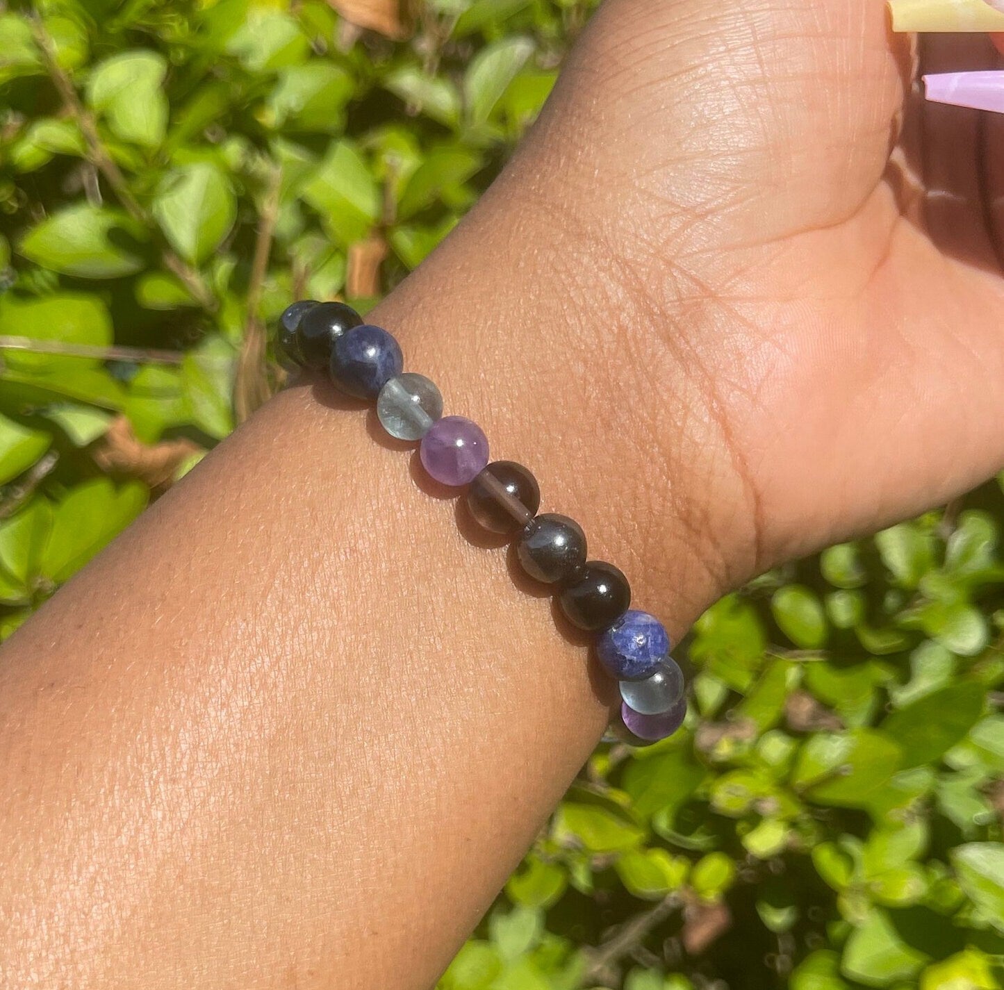 Mercury Retrograde Bracelet, Grounding Clarity Support, Gemstone Bracelet, Crystal Natural Beads, Calm and Soothing, Hematite, Amethyst