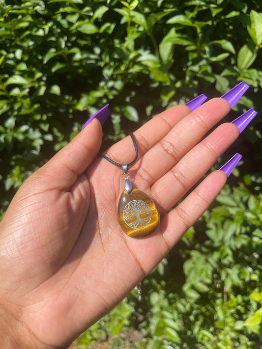 Tree of Life Tiger Eye Necklace