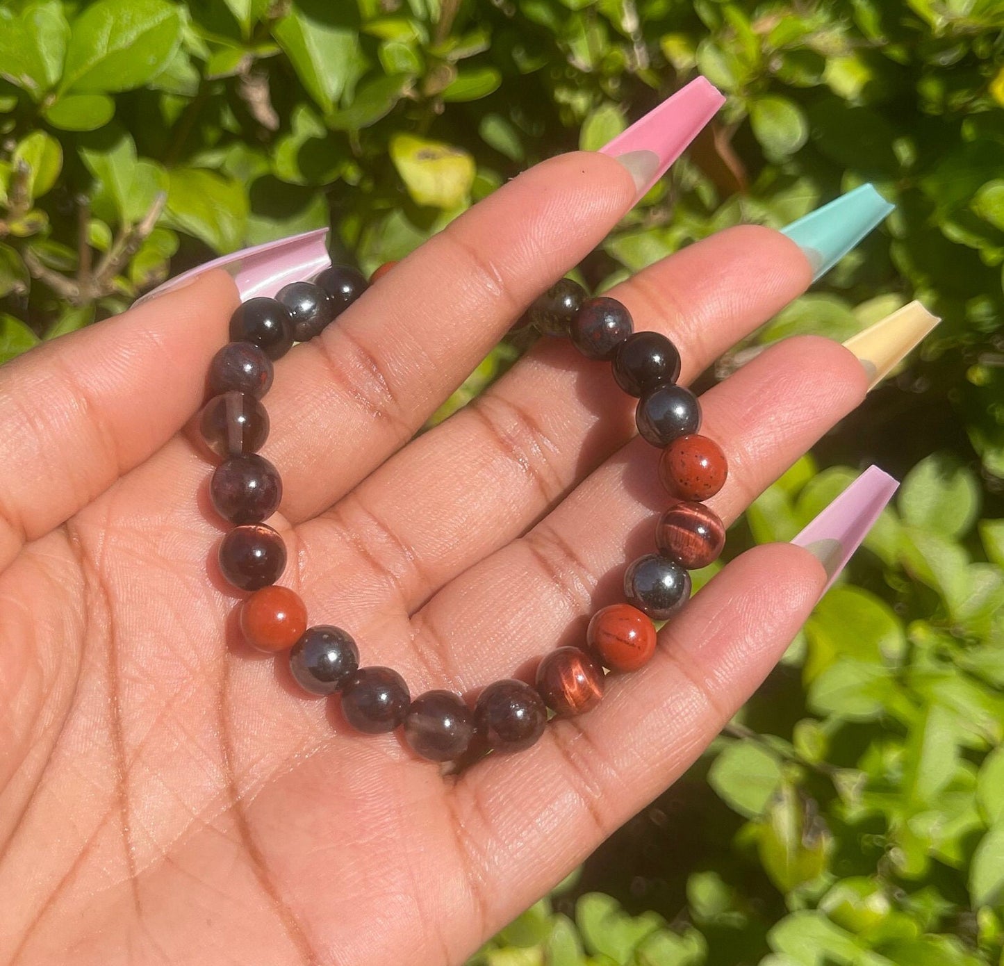 Root Chakra Bracelet, Healing Chakra Stones, Gemstones, Grounding Energy Jewellery, Handmade Beaded Bracelets, Natural Precious Stones