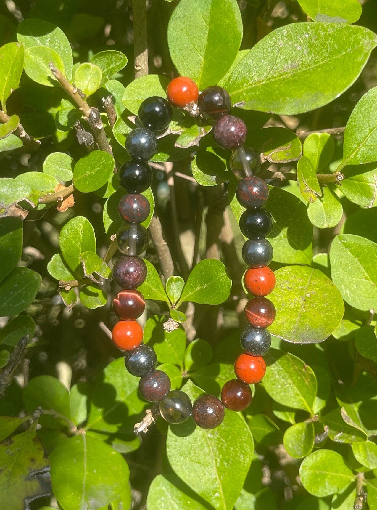 Root Chakra Bracelet, Healing Chakra Stones, Gemstones, Grounding Energy Jewellery, Handmade Beaded Bracelets, Natural Precious Stones