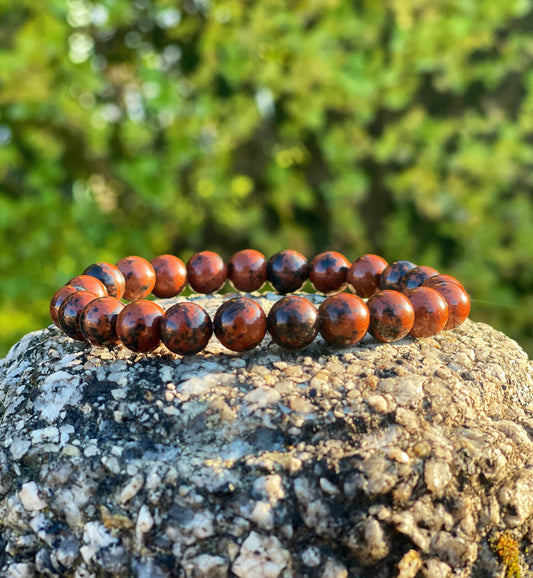 Mahogany Obsidian Bracelet, Protection Bracelet, Healing Crystals, Crystal Chakra Bracelet, Gemstone Bracelet, Birthday Gift, Handmade