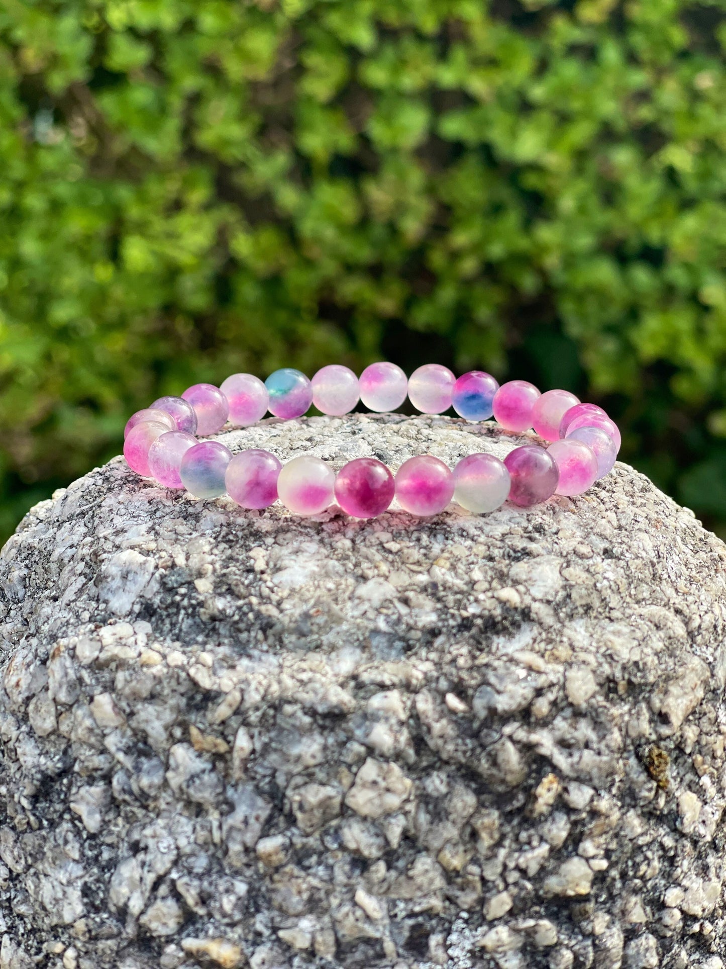 Pink Chalcedony Bracelet, Gemstone Bracelet, Birthday Gift, Chakra Healing Crystals, Friendship Gift, Handmade Jewelry, Women Bracelet