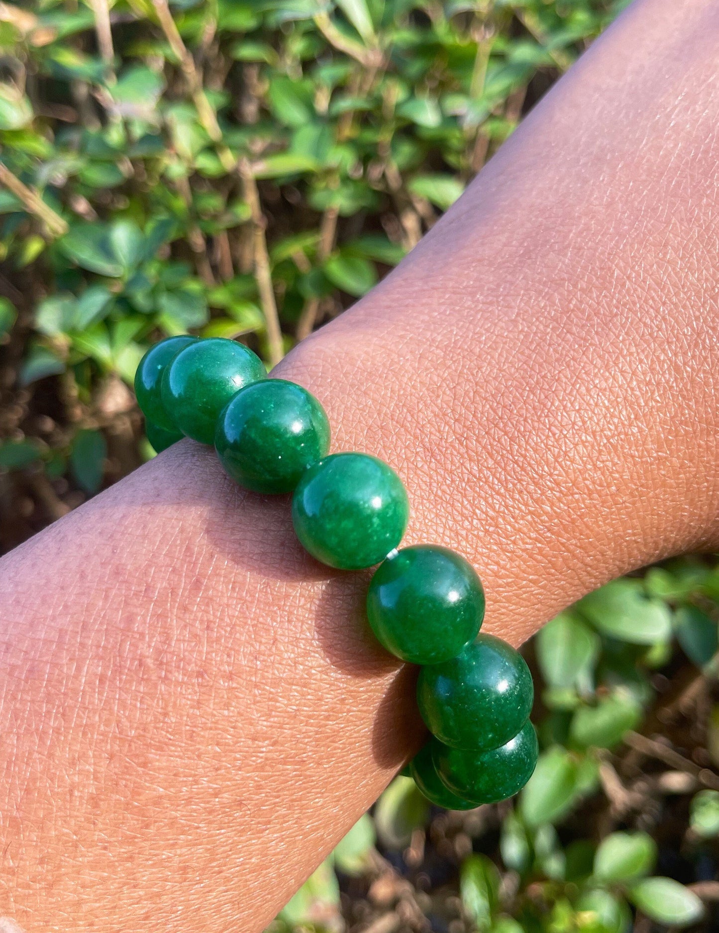 Green jade Bracelet, Statement Jewelry, Chakra Bracelet, Big Beaded Bracelets, 16mm Beads, Meditation Bracelet, Meditation Gifts, Gemstones