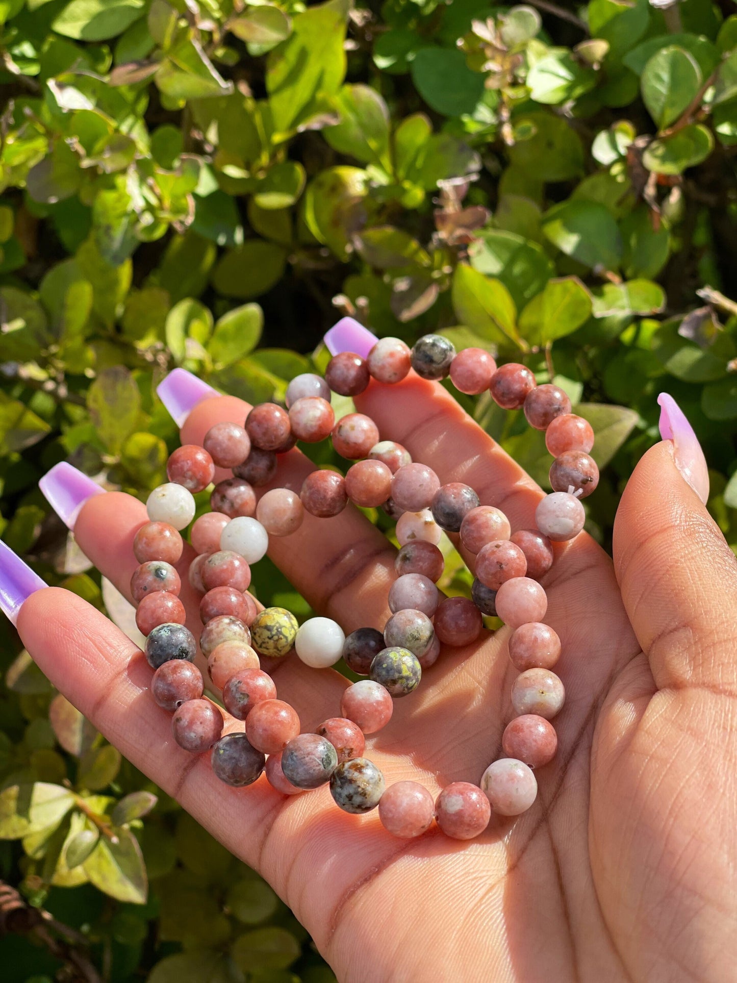 Pink Plum Blossom Bracelet, Healing Crystals, Reiki Chakra Bracelet, Mum Gift, Gift for her, Gemstone Jasper Bracelet, Long Distance Gift,