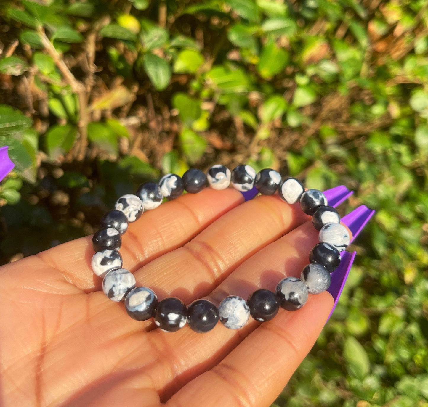 Orca Agate Bracelet, Gemstone Bracelet, Crystal Beaded Jewelry, Gift for Her, Unique Beads Bracelet, Handmade Jewellery, Crystal Gift