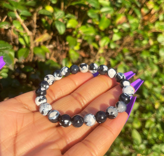 Orca Agate Bracelet, Gemstone Bracelet, Crystal Beaded Jewelry, Gift for Her, Unique Beads Bracelet, Handmade Jewellery, Crystal Gift