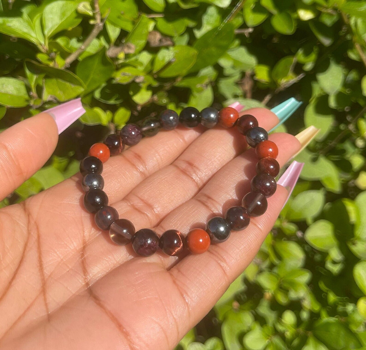 Root Chakra Bracelet, Healing Chakra Stones, Gemstones, Grounding Energy Jewellery, Handmade Beaded Bracelets, Natural Precious Stones