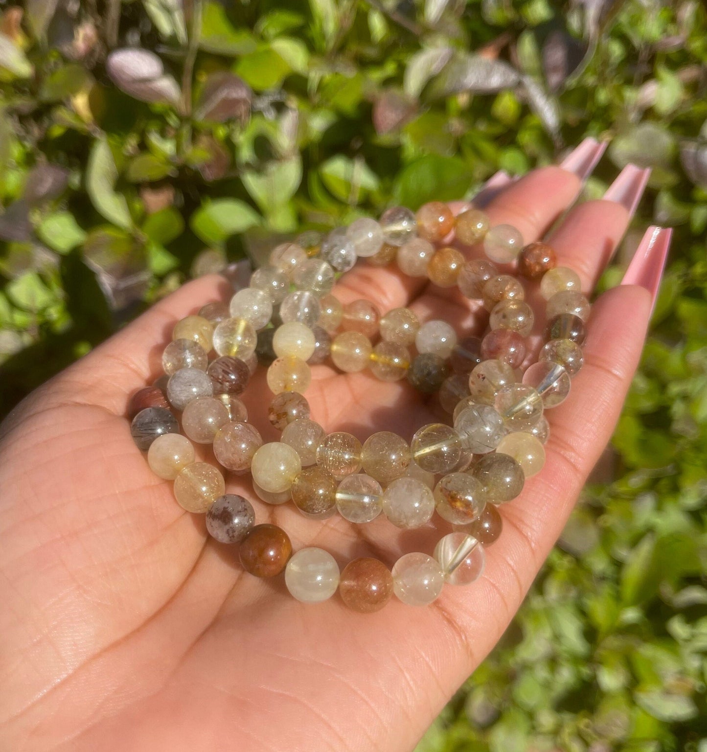 Multi-Colour Rutilated Quartz Bracelet, Healing Crystals, Gemstone Bracelet, Chakra Healing Bracelet, Golden Healer, Abundance, Wealth